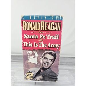 1995 Santa Fe Trail & This is the Army VHS 2 TAPE SET Ronald‎ Reagan Balck And W